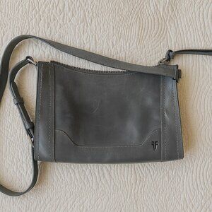 Frye Carson Medium Gray Leather Crossbody Bag – Adjustable Strap